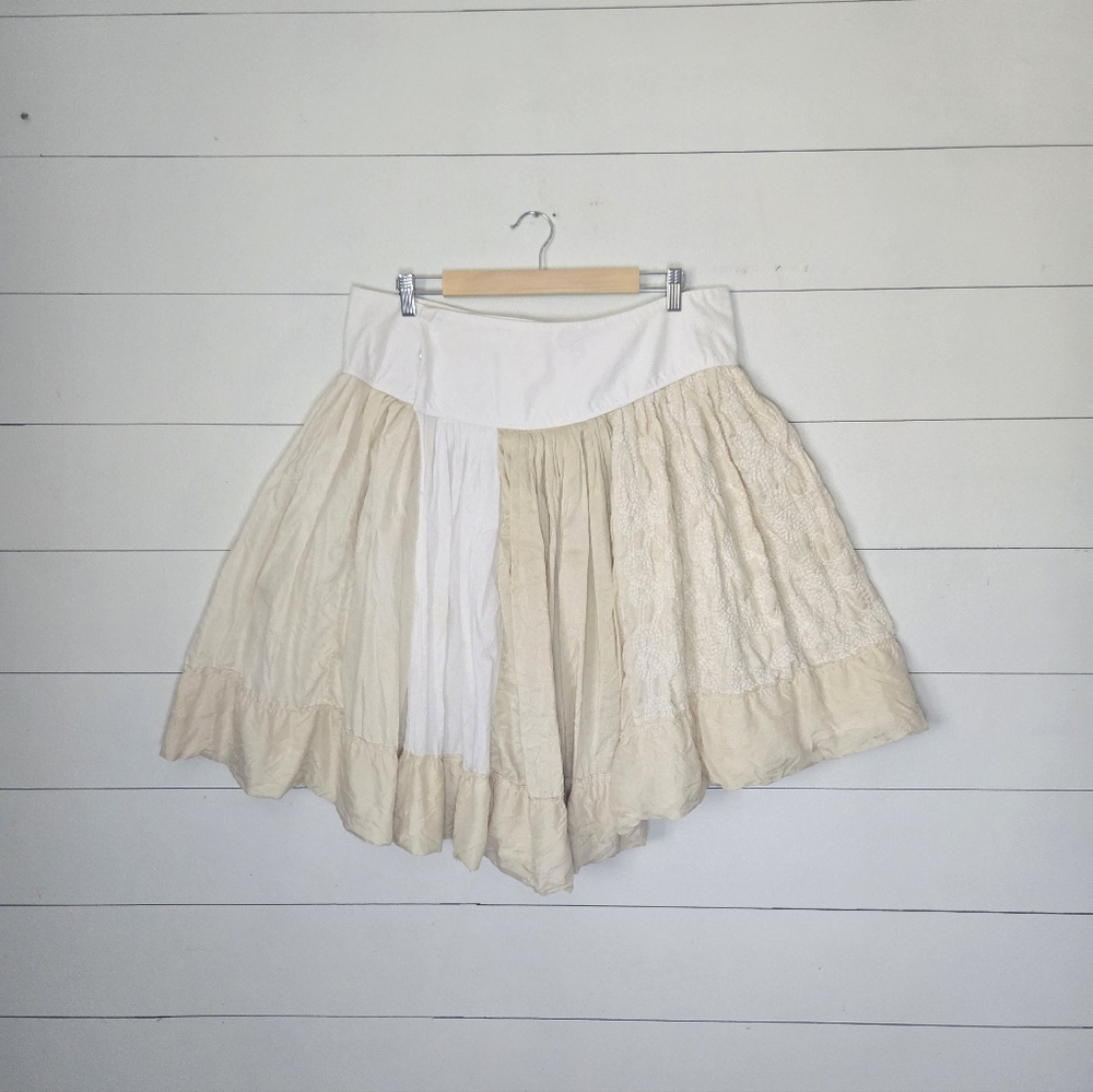 Byia Johnny Was Embroidered Cream Skirt Size XL